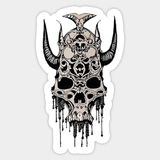 Tribal Tattoo Bulls Skull Sticker
